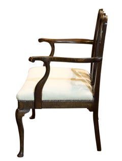 George III Oak Chair-Back Two-Seat Settee