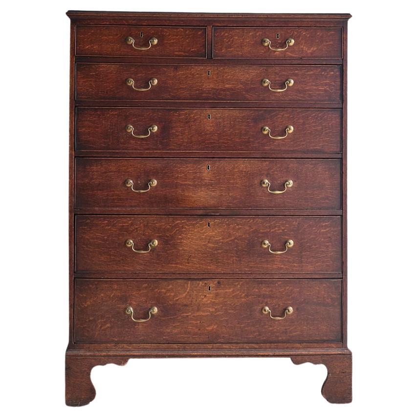 George III Oak Chest of Drawers For Sale