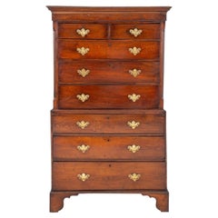 George III Oak Chest on Chest, 18th C