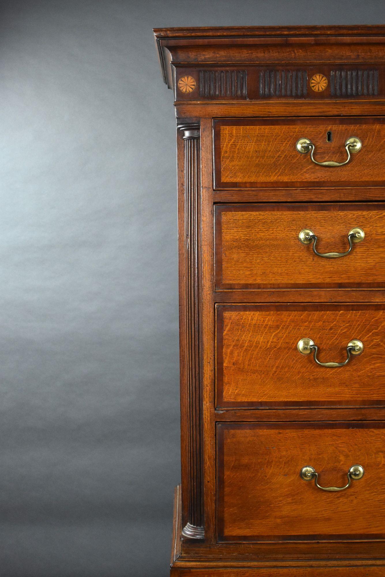 George III Oak Chest on Chest For Sale 1
