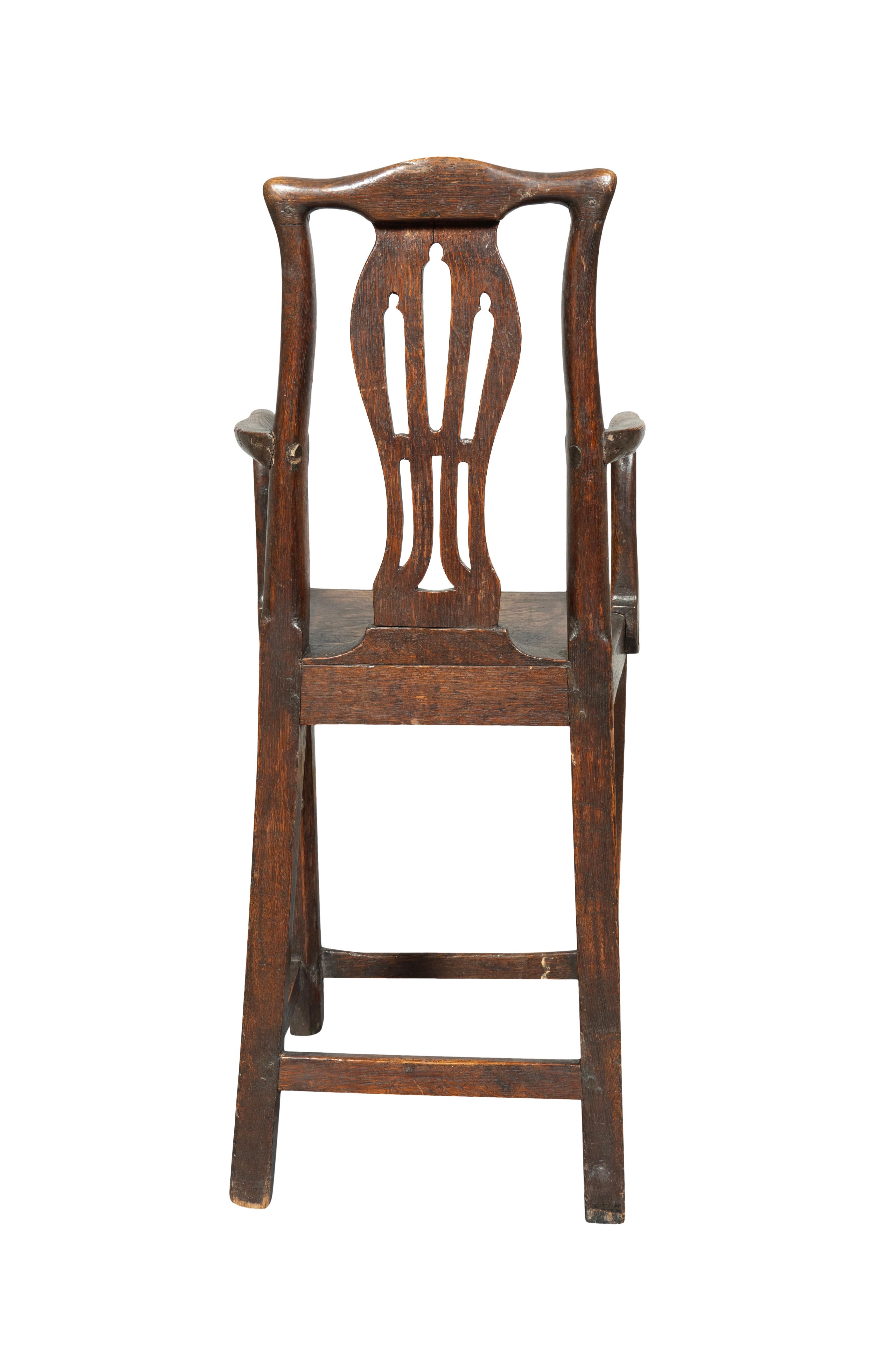 Inglese Seggiolone George III Oak Child & Child in vendita