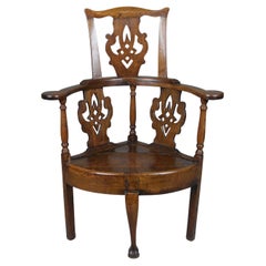 George III Oak Country Corner Chair with Excellent Colour, circa 1770