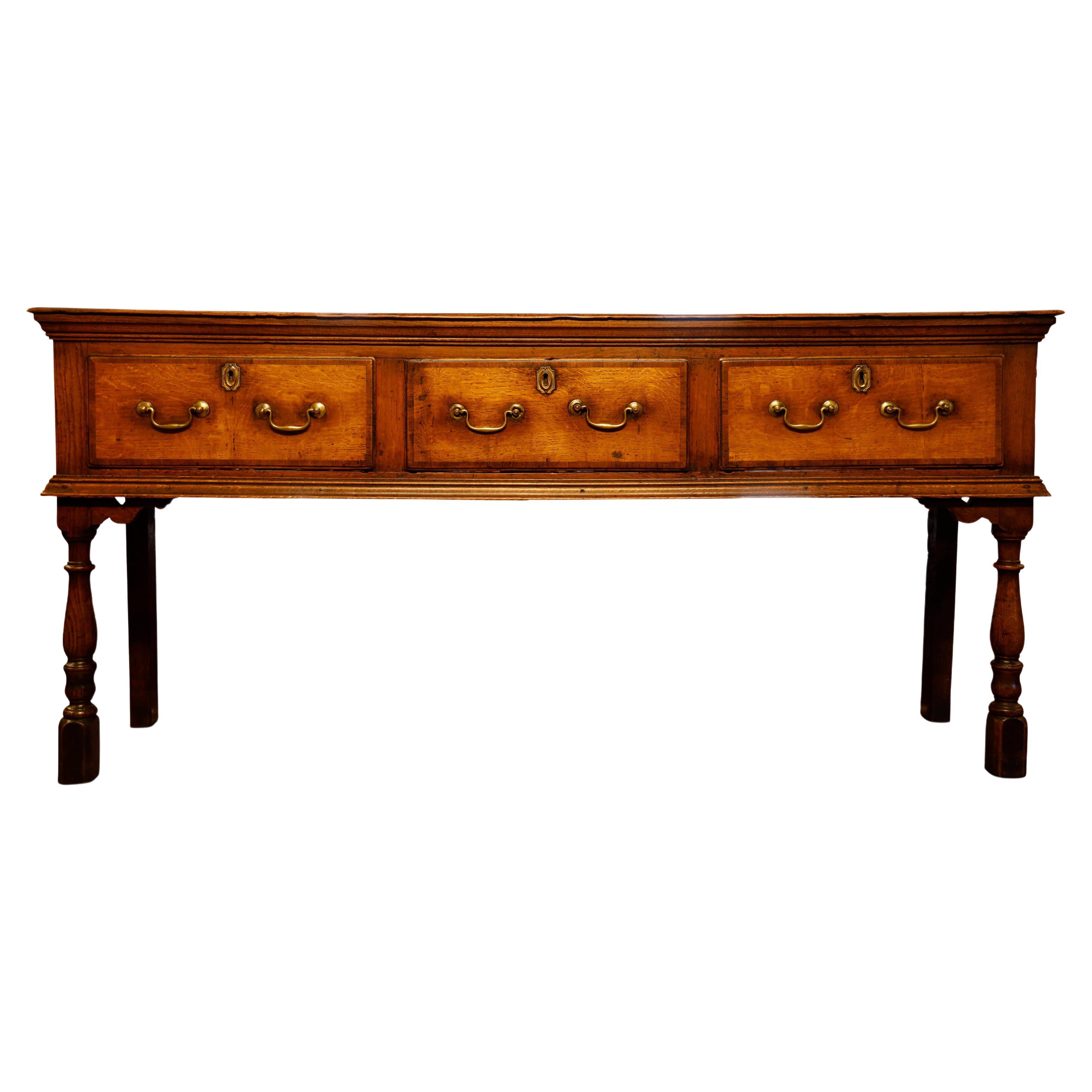 George III Oak Dresser Base For Sale