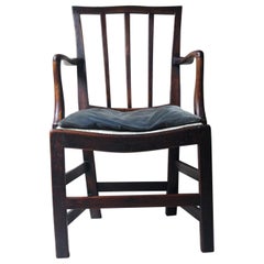 Antique George III Oak Open Elbow Chair, circa 1800