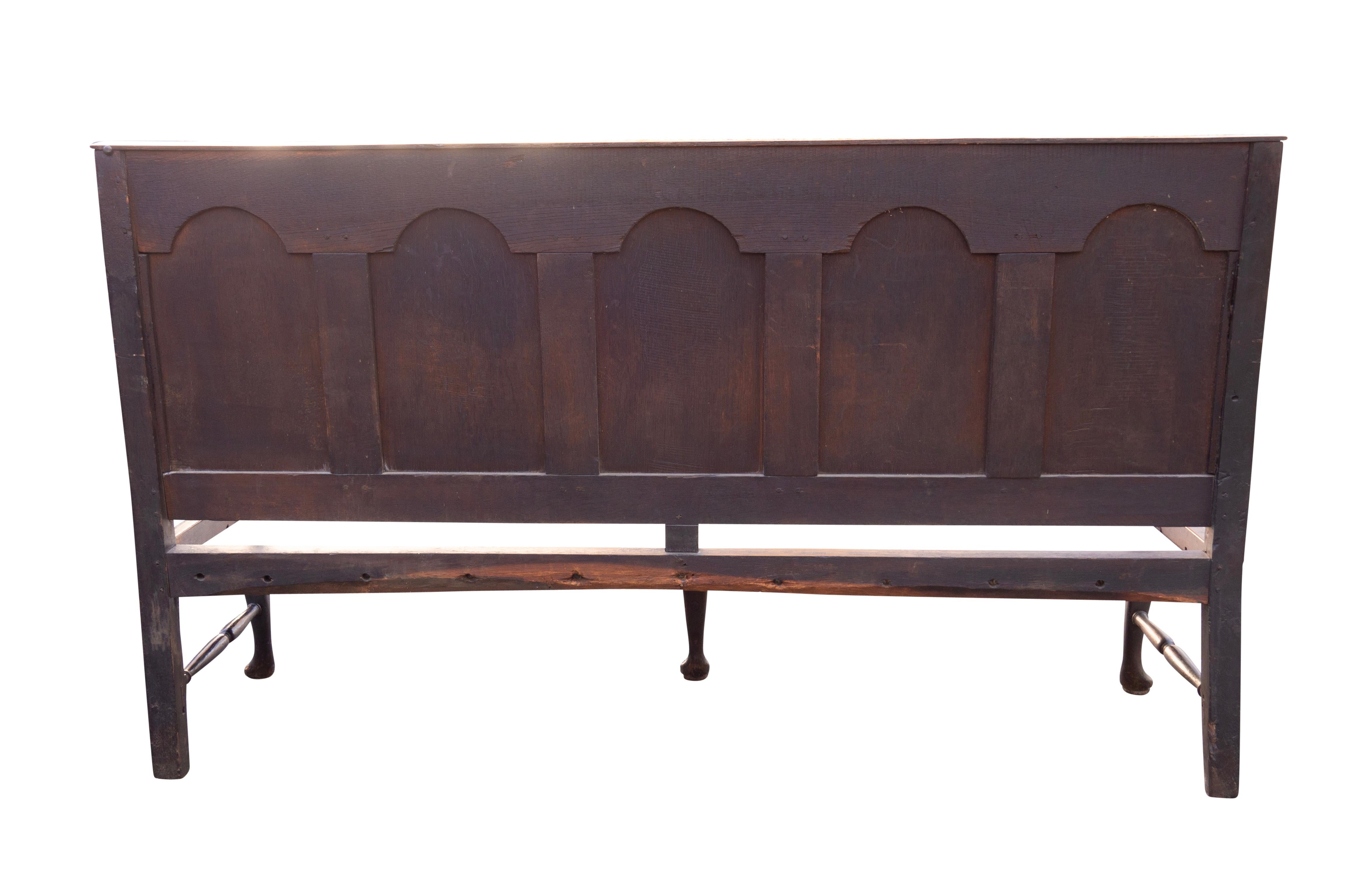 George III Oak Paneled Back Settle Bench For Sale 2