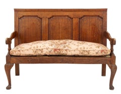 Settee George III à panneaux de chêne