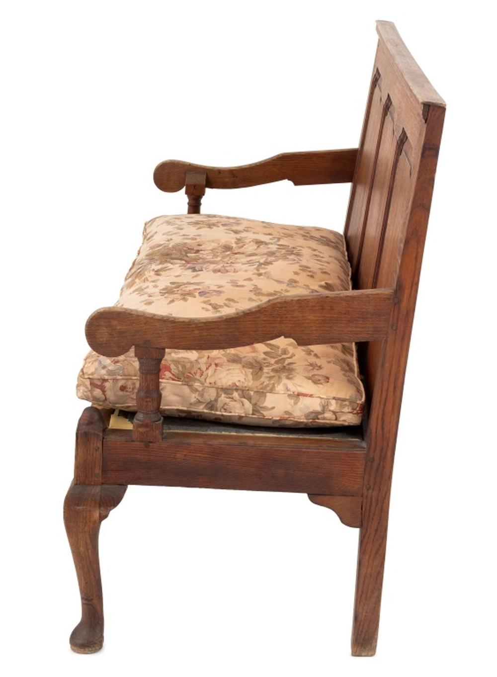 British George III Oak Paneled Settee