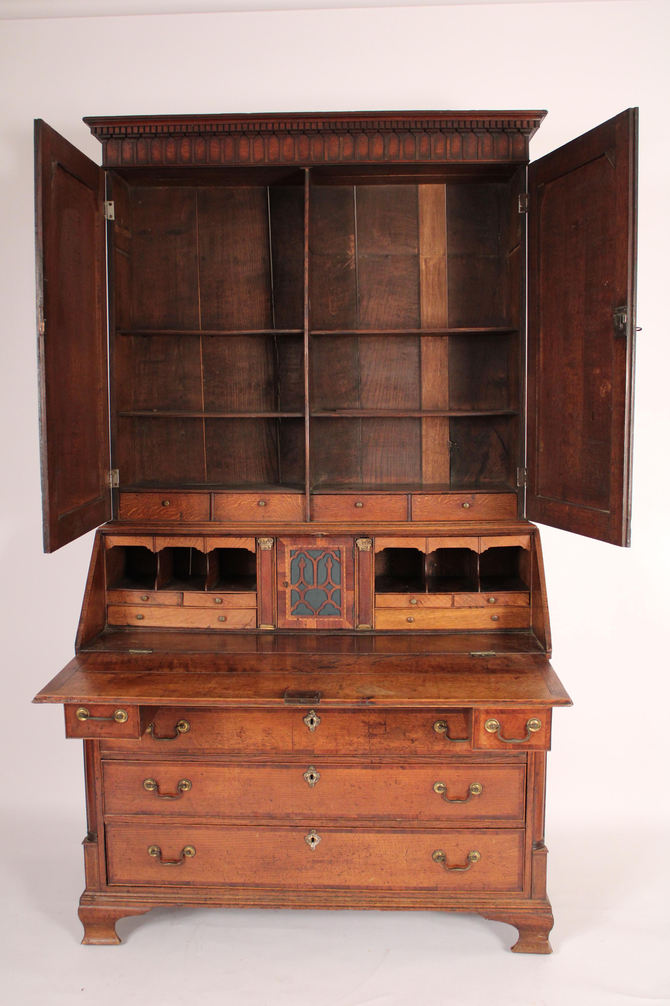 George III Oak Secretary In Good Condition In Laguna Beach, CA