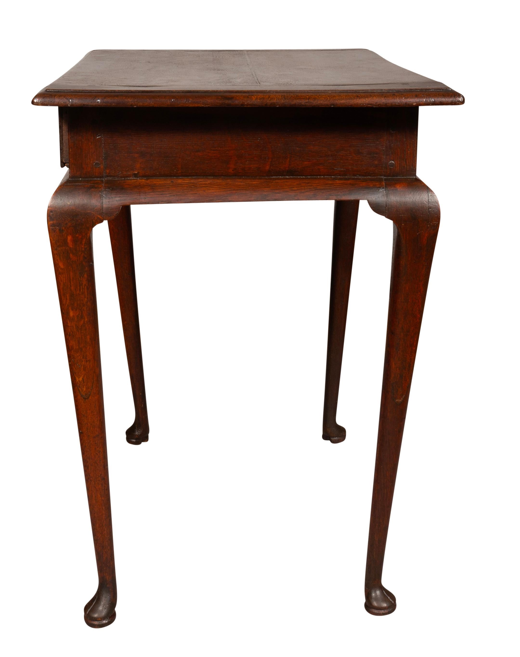 Brass George III Oak Side Table For Sale