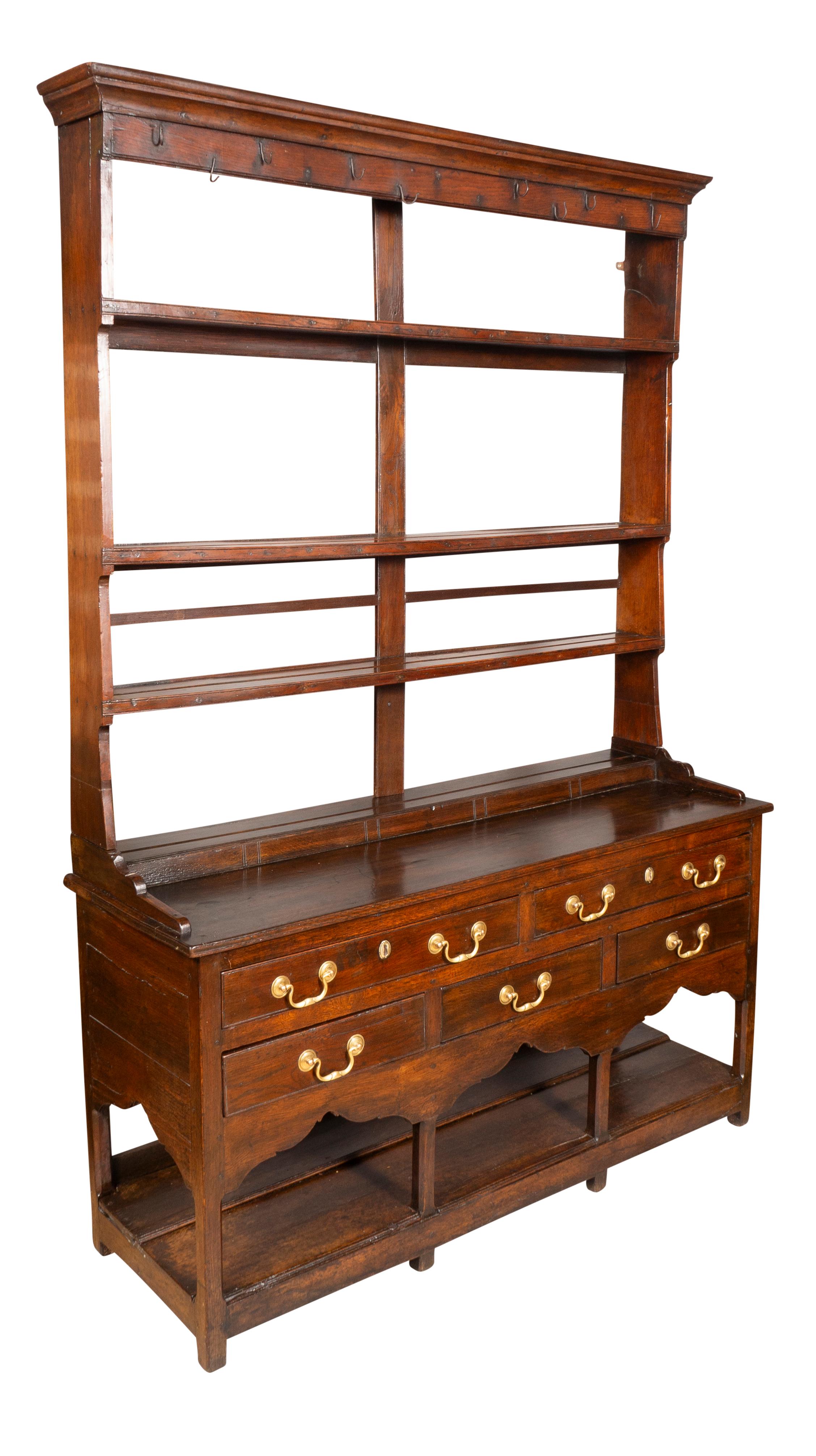 English George III Oak Welsh Dresser For Sale