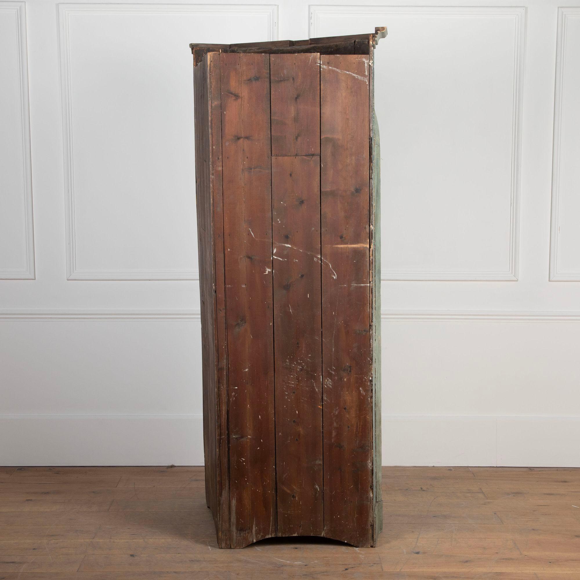 18th Century and Earlier George III Original Painted Pine Floor Standing Cupboard For Sale