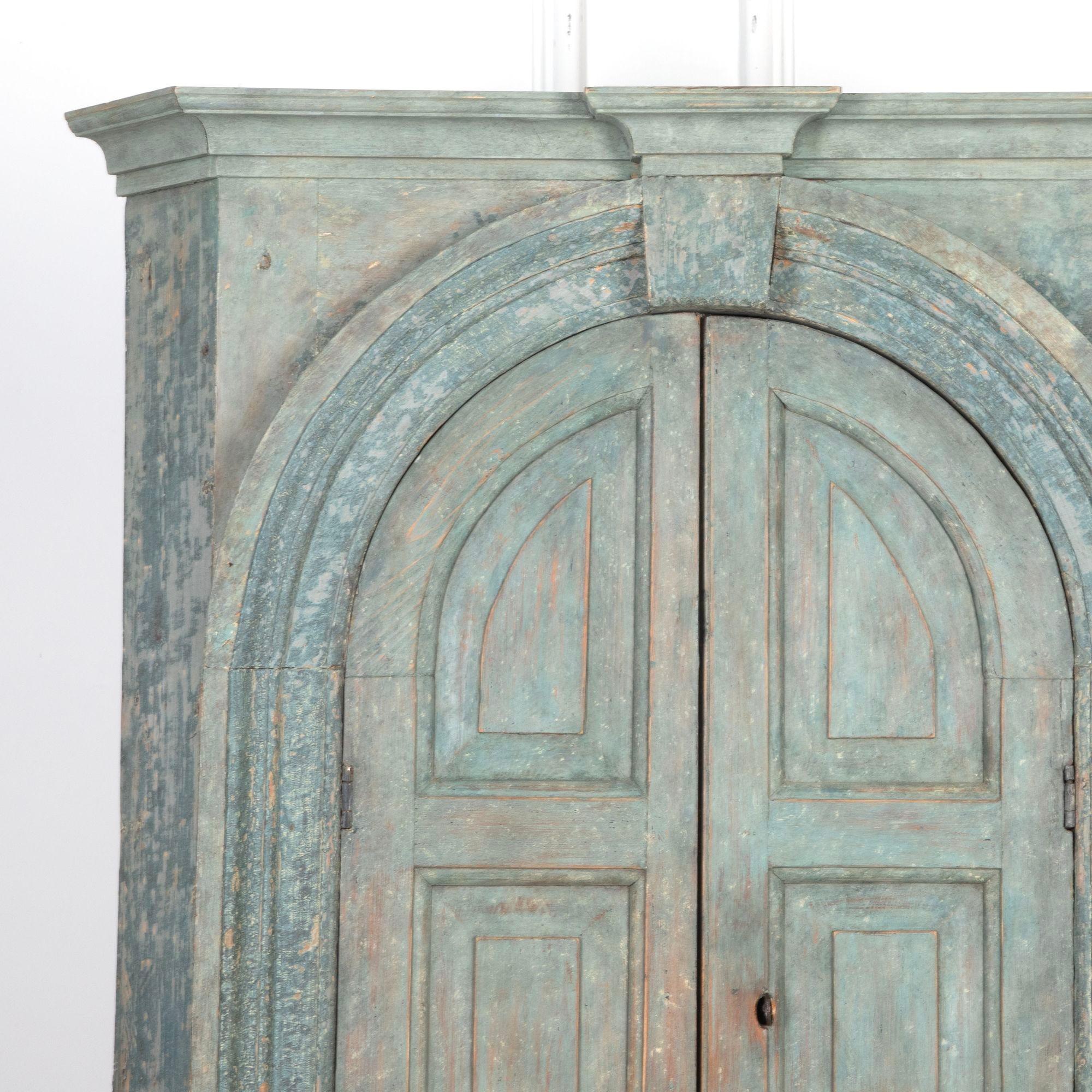 George III Original Painted Pine Floor Standing Cupboard For Sale 1