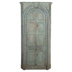 George III Original Painted Pine Floor Standing Cupboard