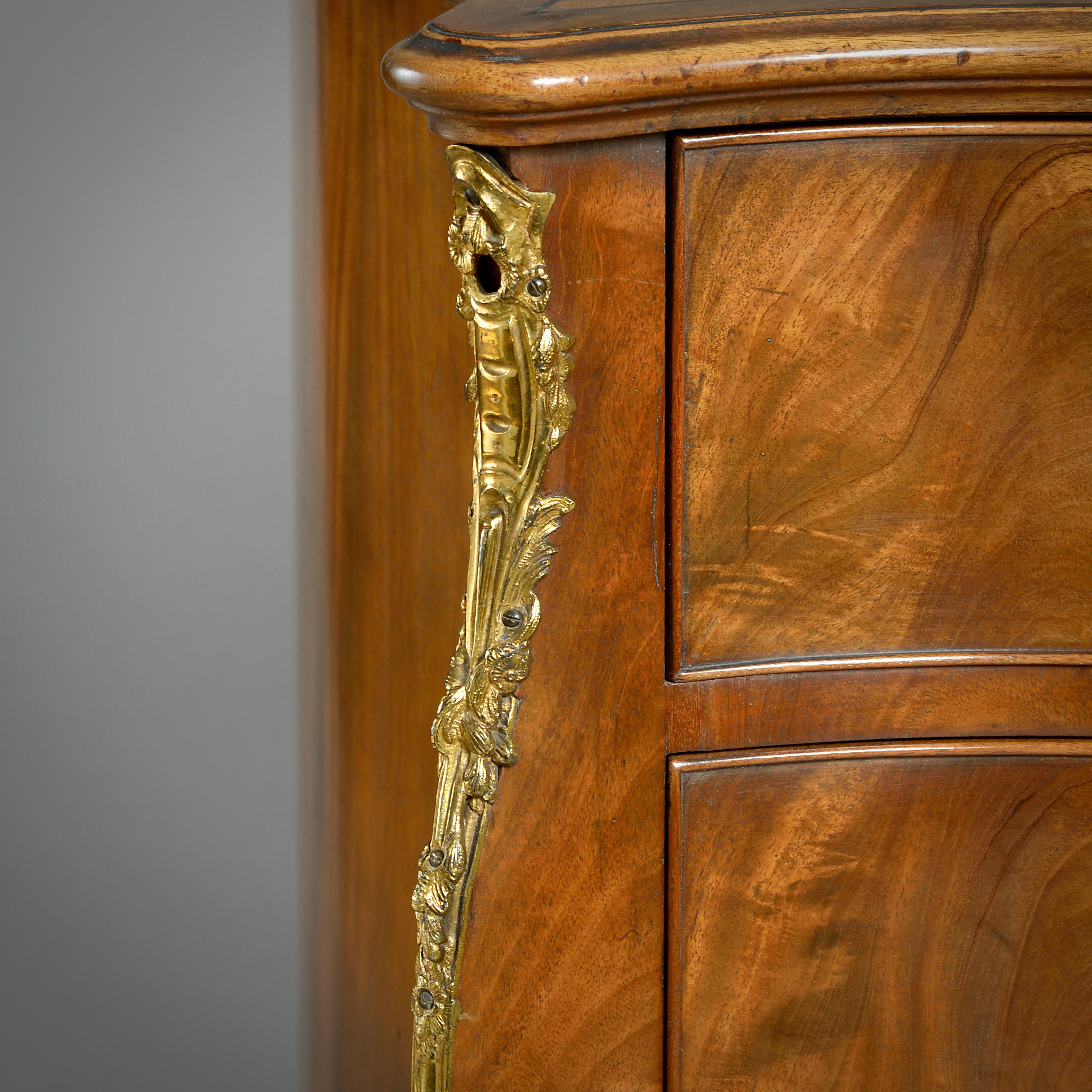 George III Ormolu-Mounted Mahogany Serpentine Commode 1