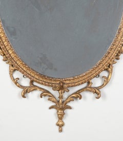 Georges III Miroir de Pierre ovale en carton doré