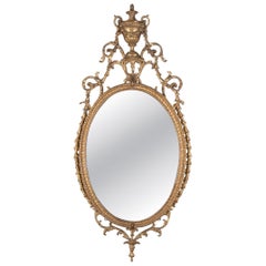 Georges III Miroir de Pierre ovale en carton doré