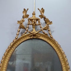 George III Oval Giltwood Mirror, 18th Century