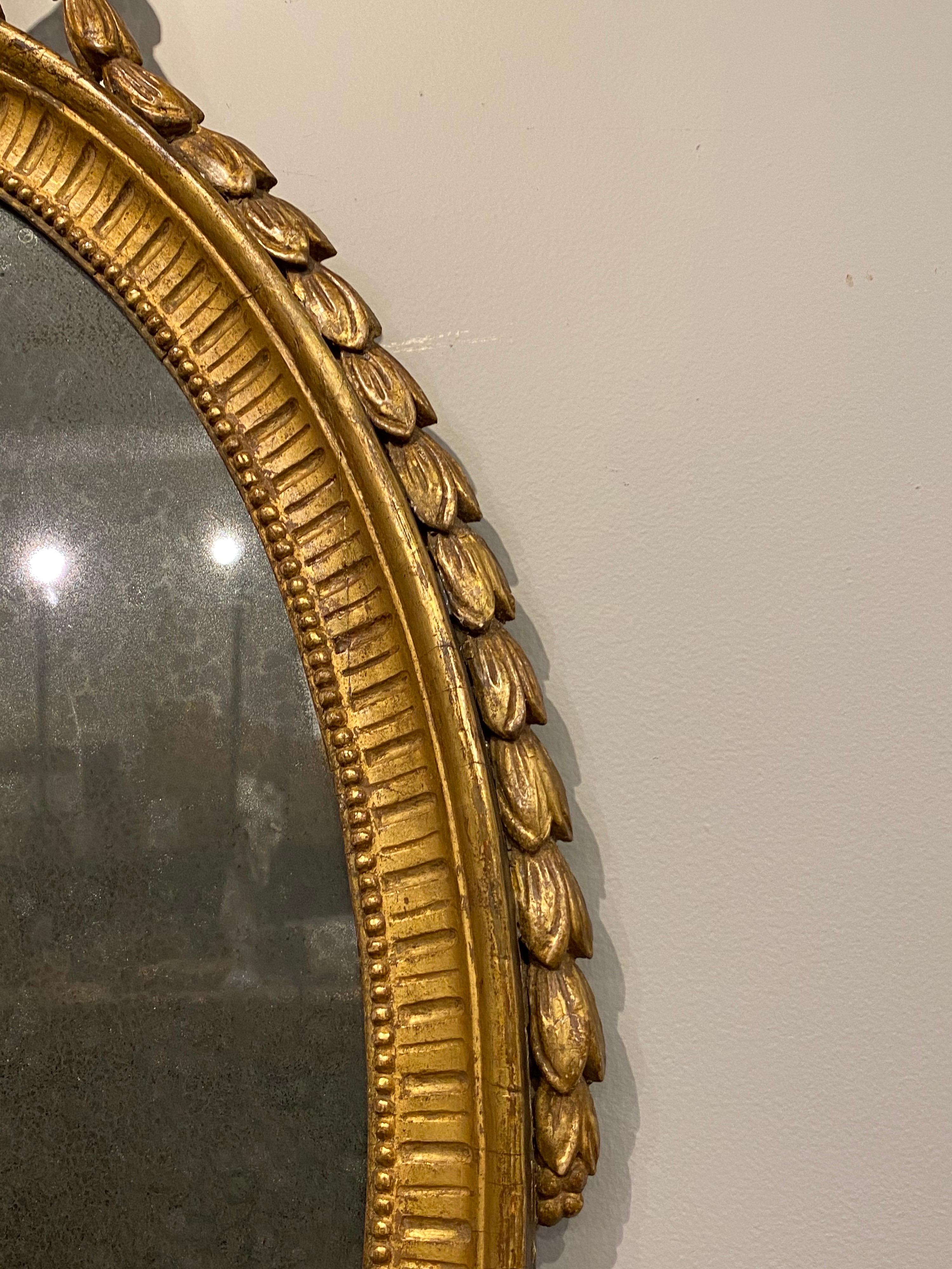 George III Oval Giltwood Mirror, 18th Century For Sale 1