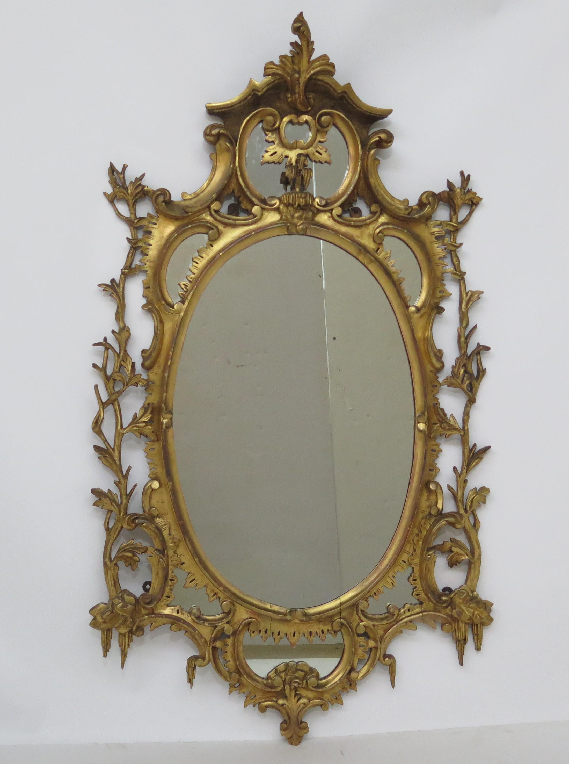 English George III Oval Giltwood Mirror