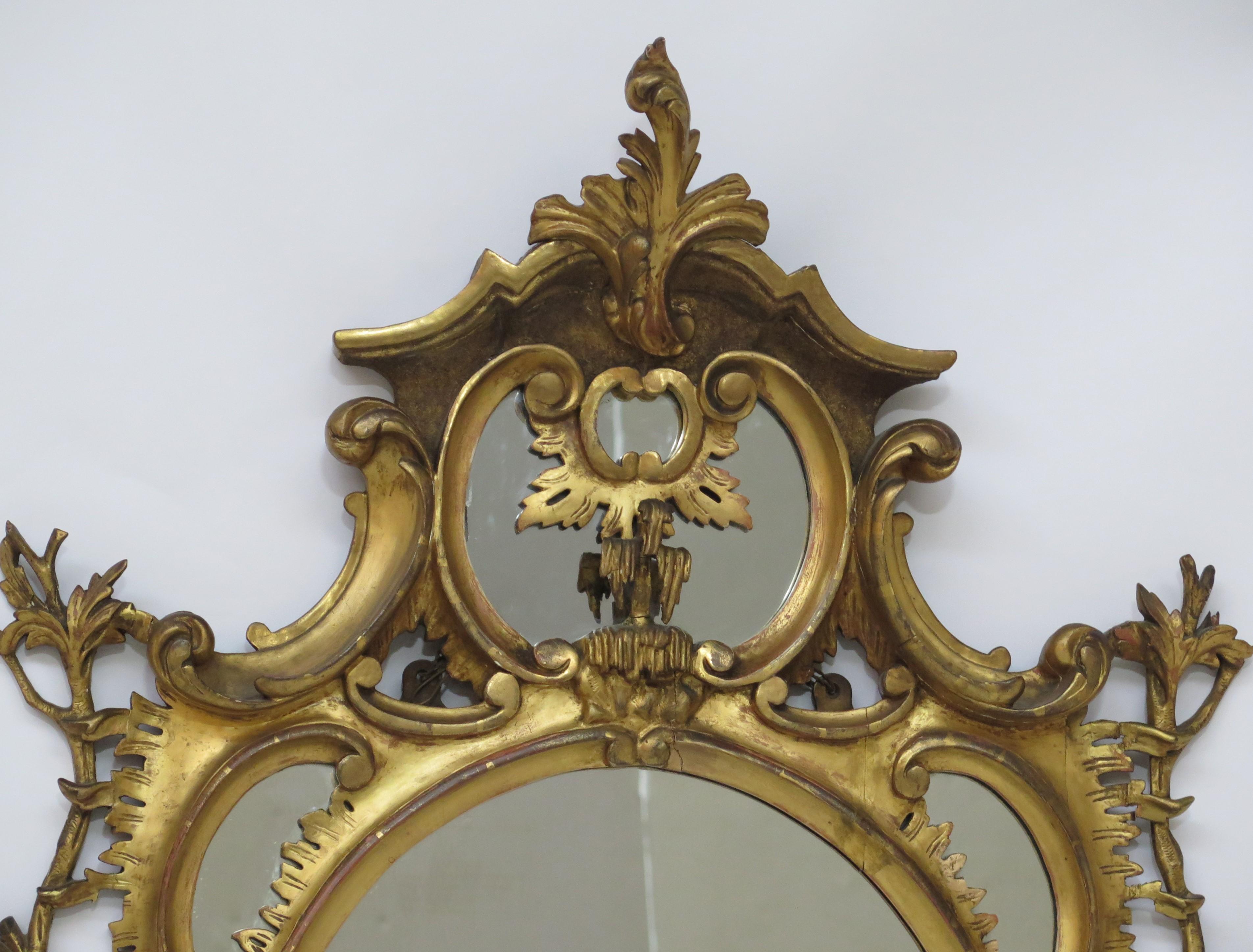 Carved George III Oval Giltwood Mirror