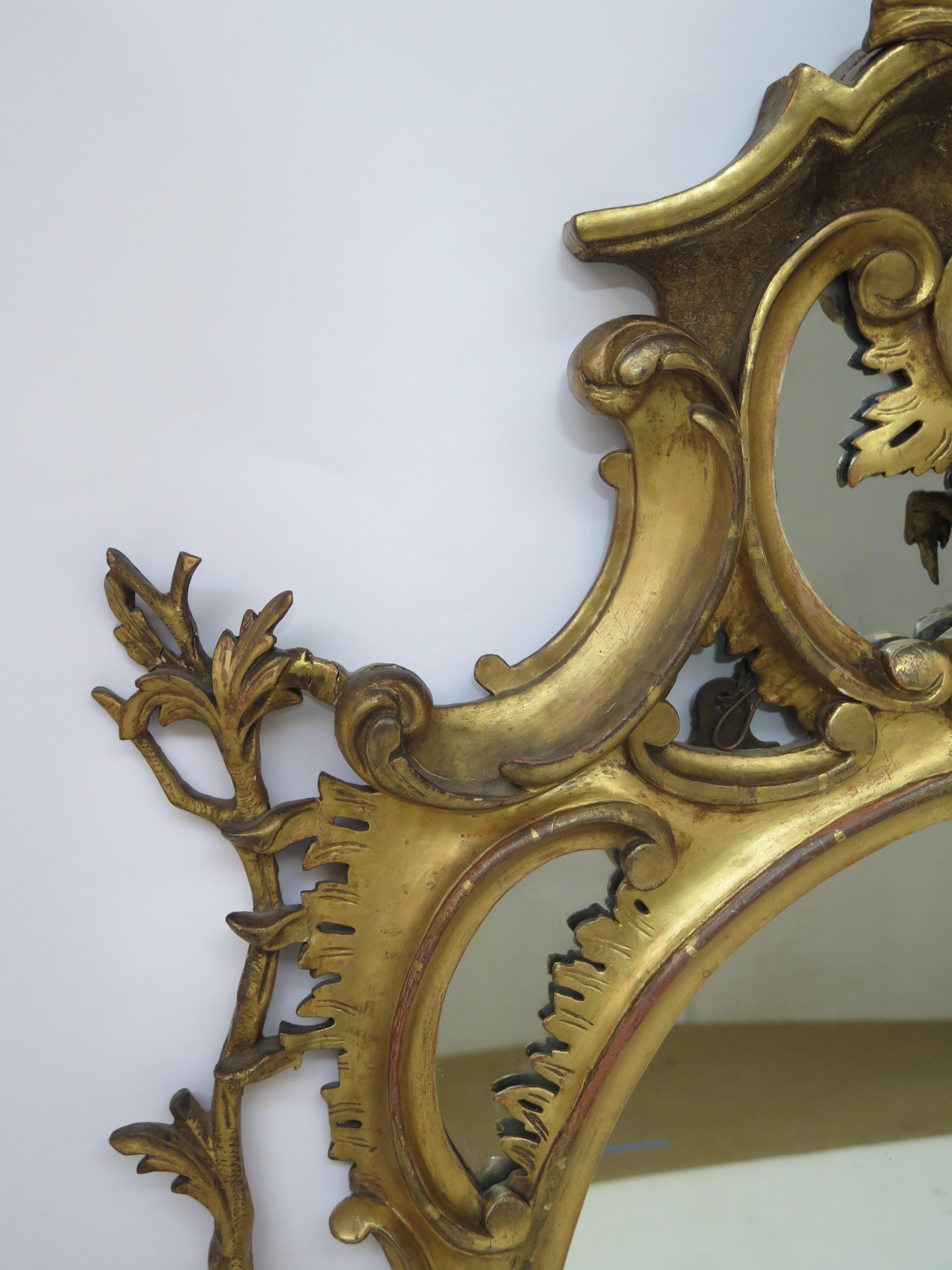 Wood George III Oval Giltwood Mirror