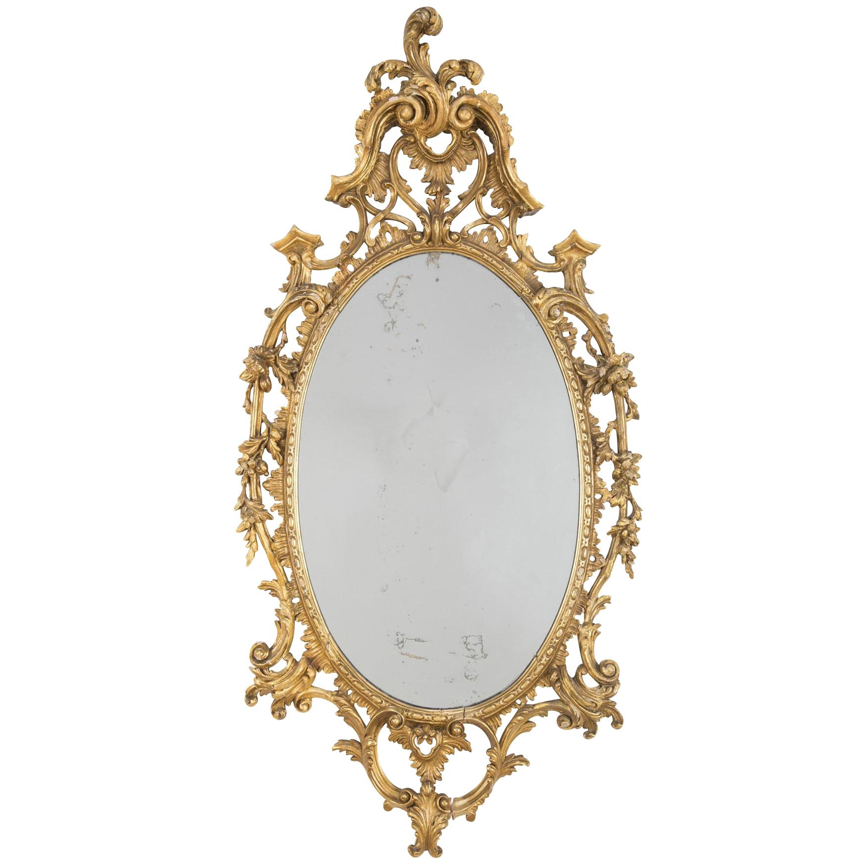 George III Oval Giltwood Mirror