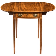 George III Oval Mahogany and King Wood Banded Pembroke Table