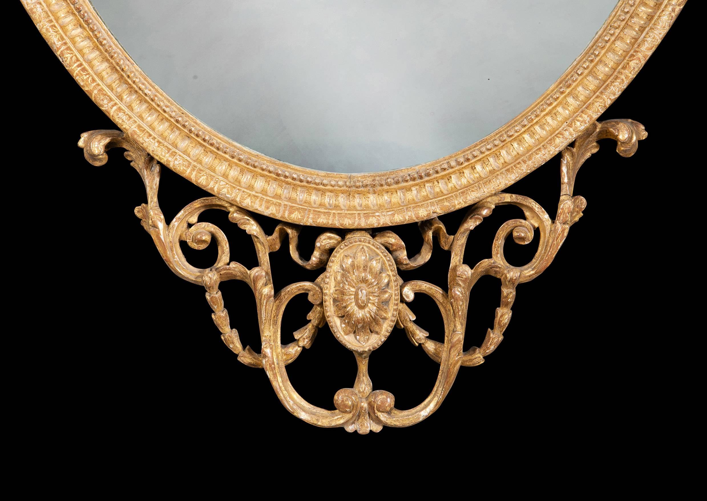 George III Oval Mirror In Excellent Condition For Sale In London, GB