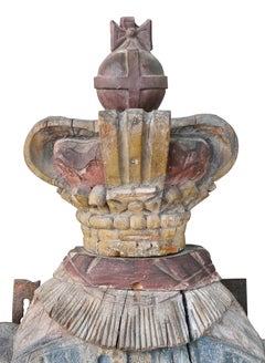 Stemma del Regno Unito dipinto e intagliato in legno di George III