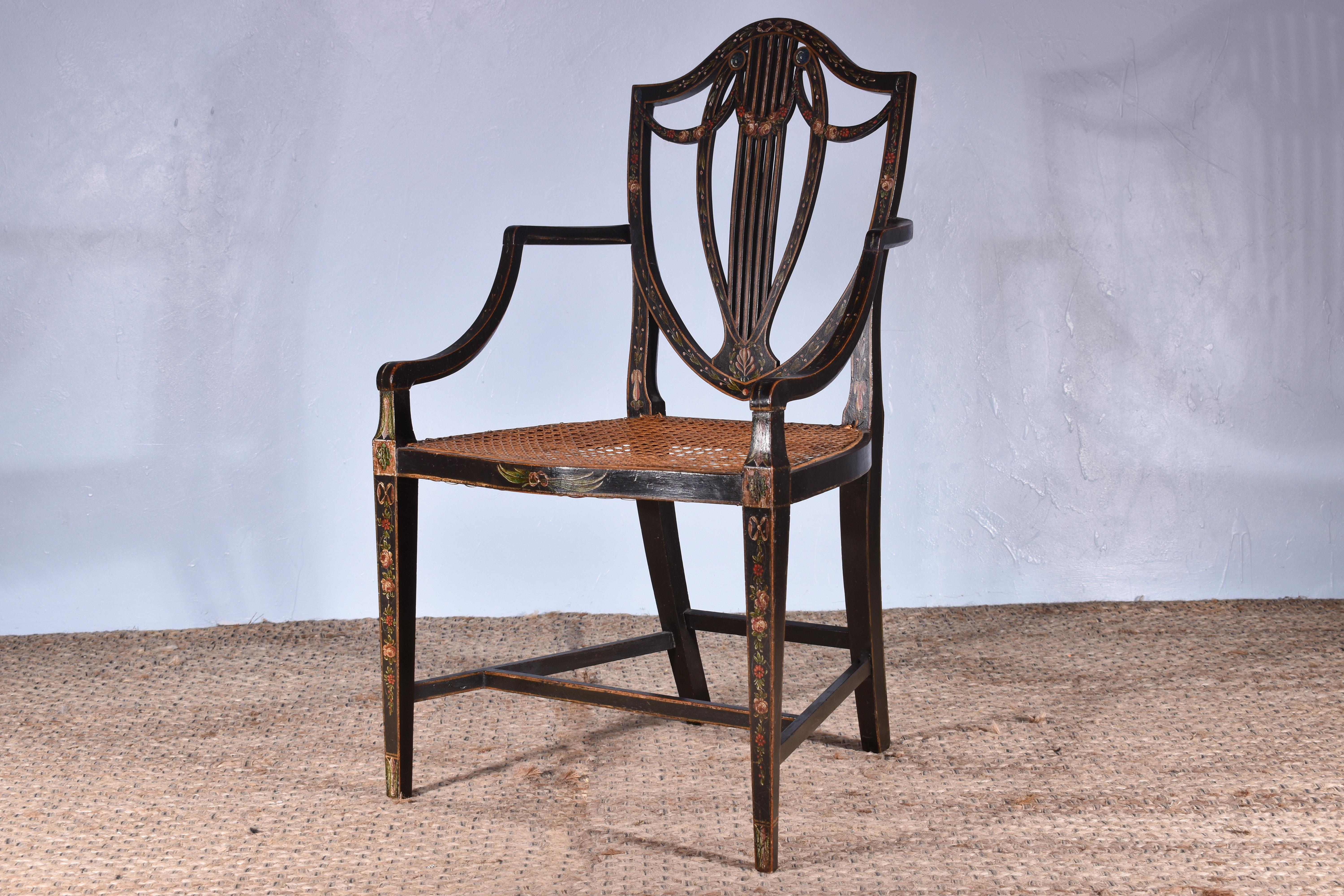 Georgian George III Painted Armchair For Sale