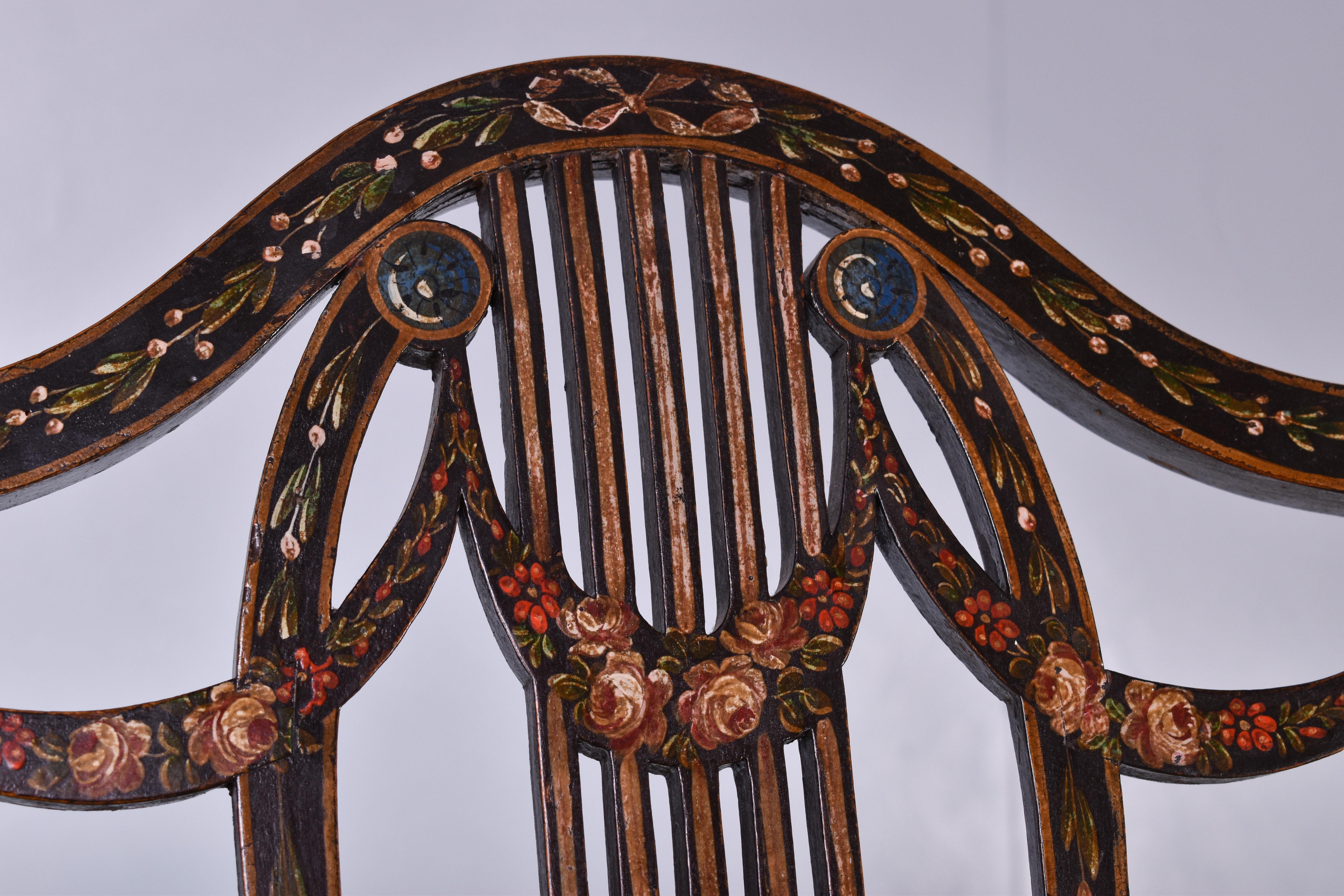 18th Century George III Painted Armchair For Sale