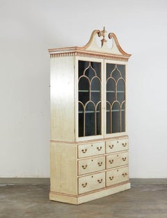 George III Painted Bookcase Cabinet