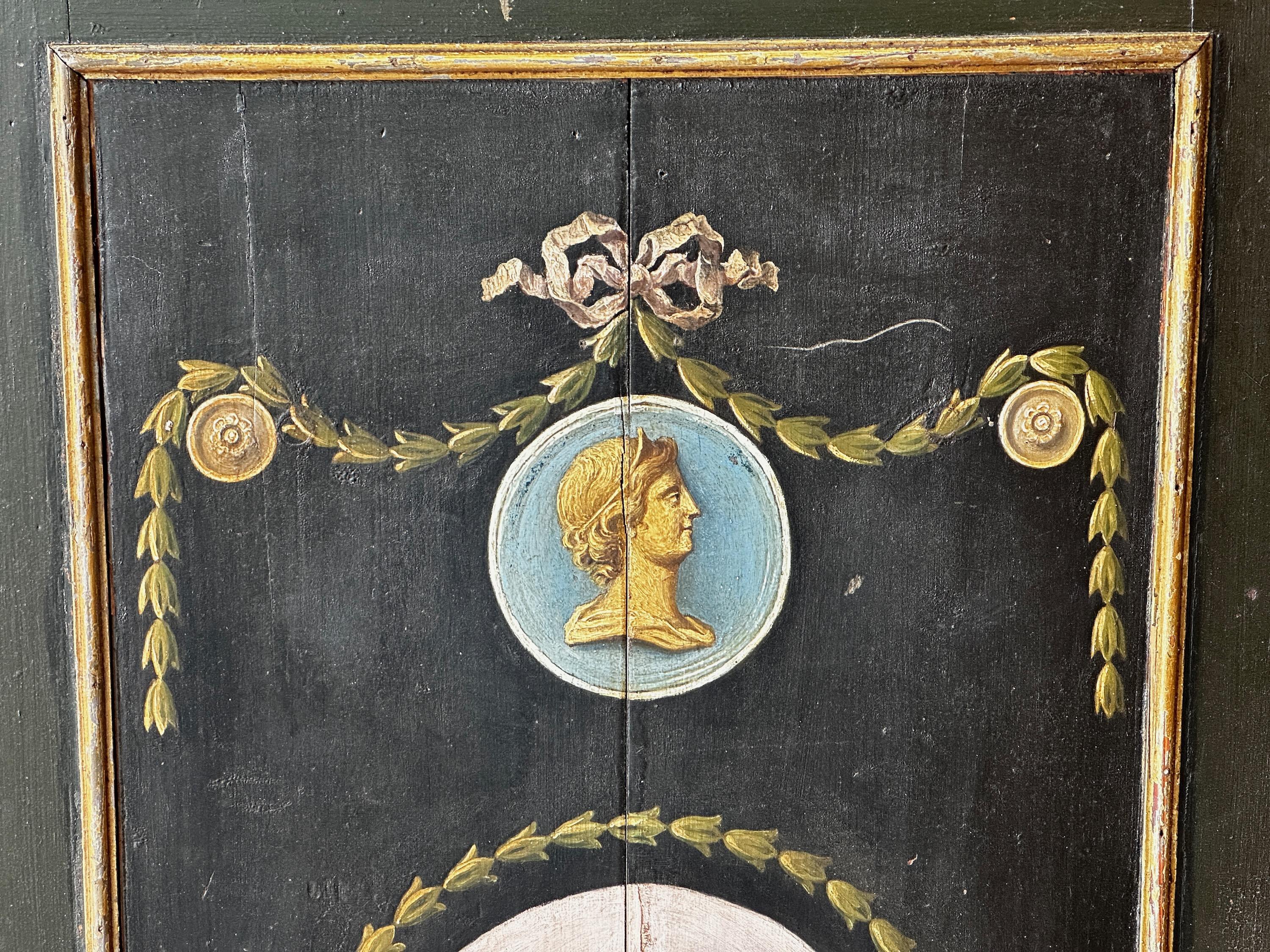 George III Painted Classical Motif Bookcase/Cabinet For Sale 2