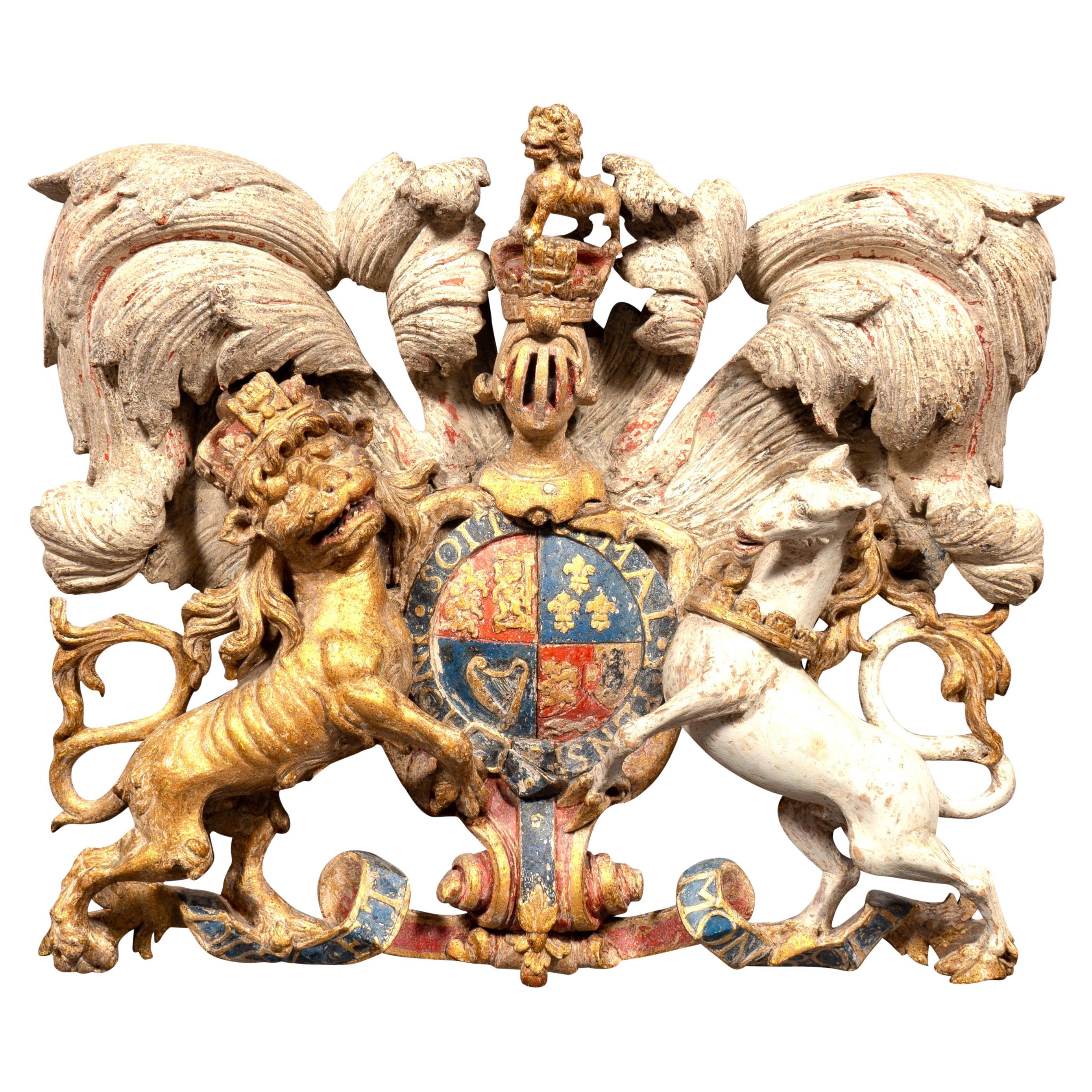 George III Painted Coat Of Arms Representing The Kingdom Of Great Britain