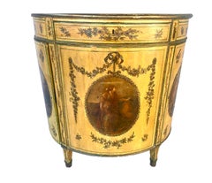 George III Painted Demilune Cabinet