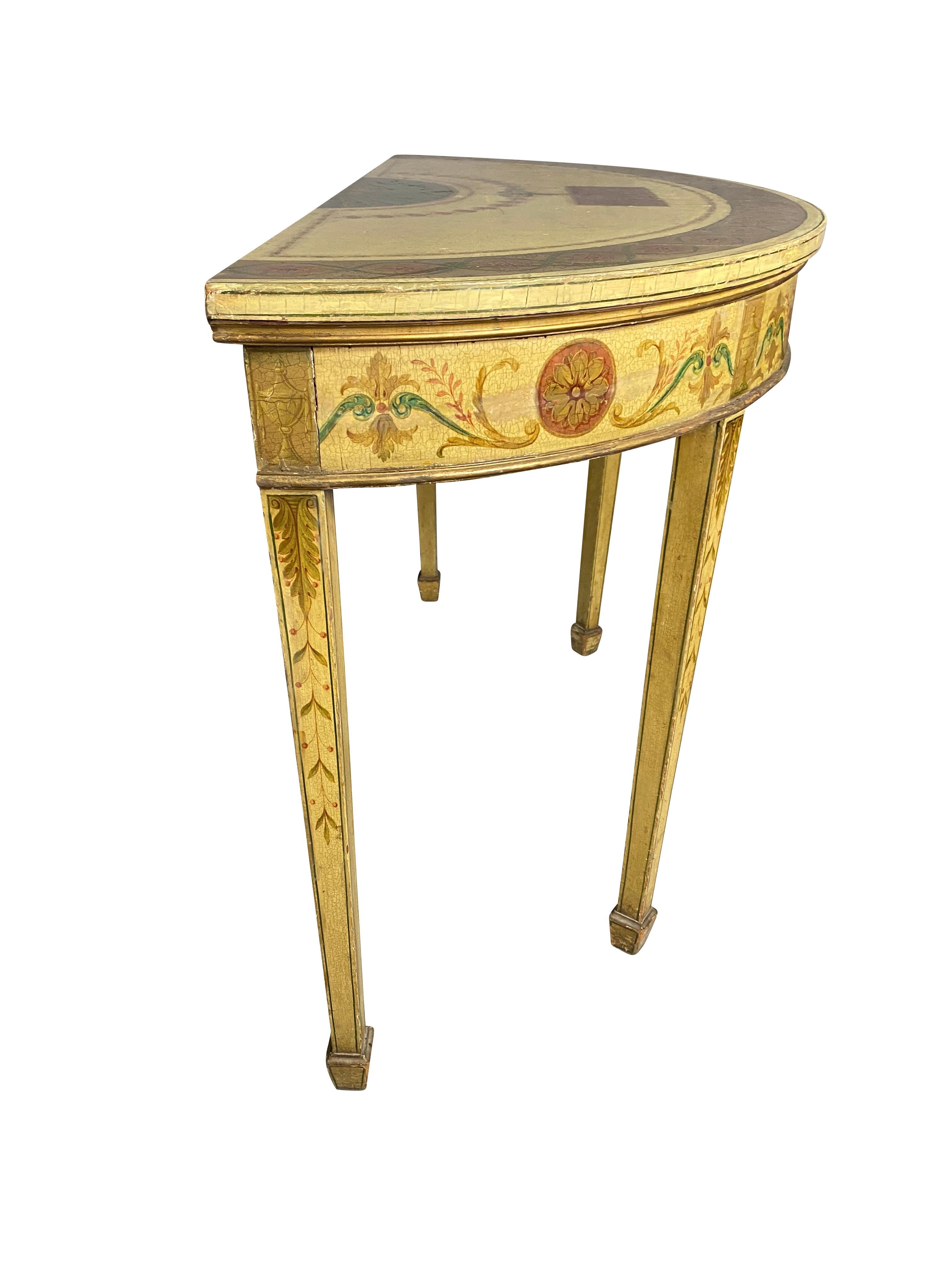 Woodwork George III Painted Demilune Console Table