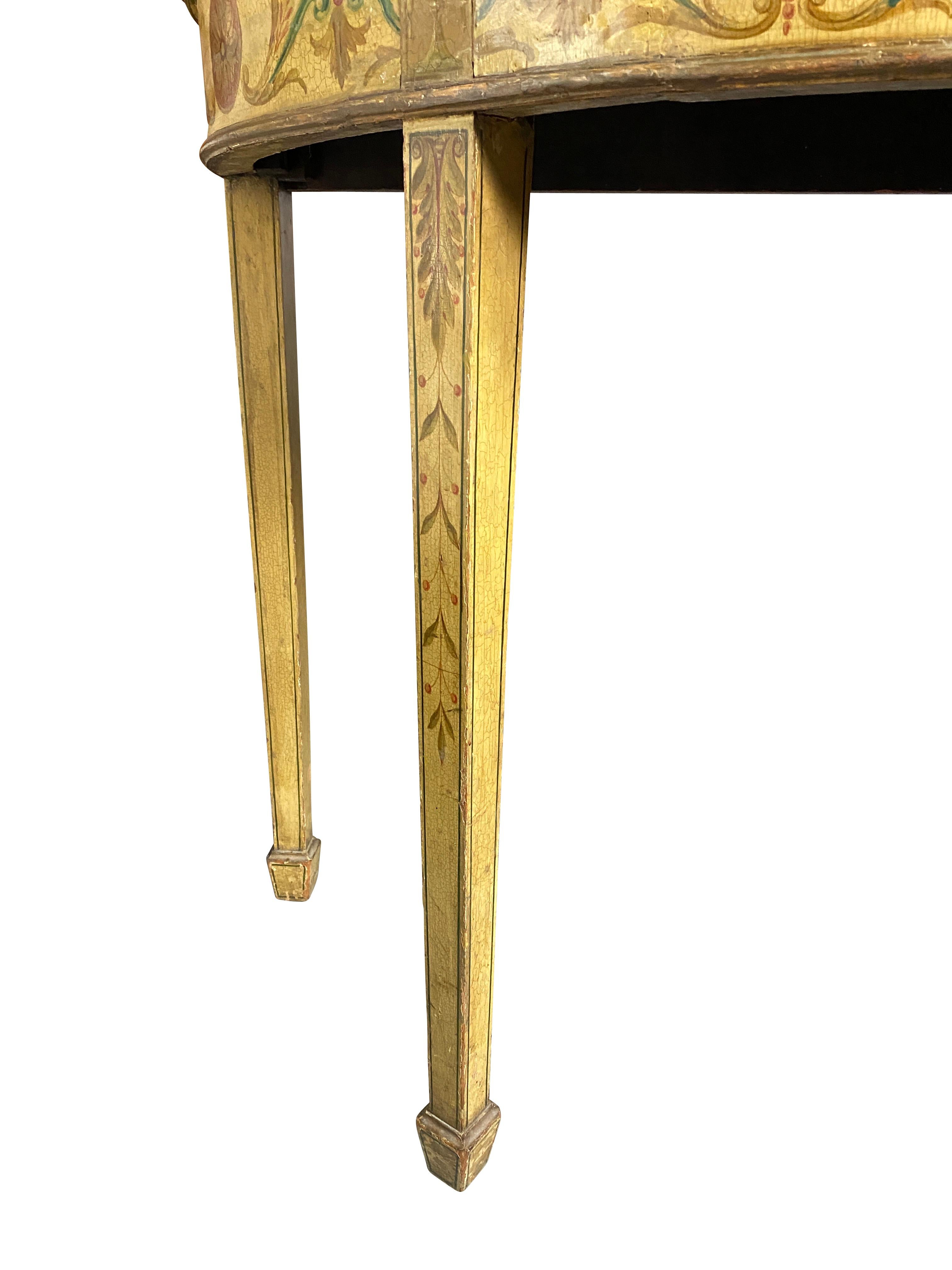 George III Painted Demilune Console Table 3