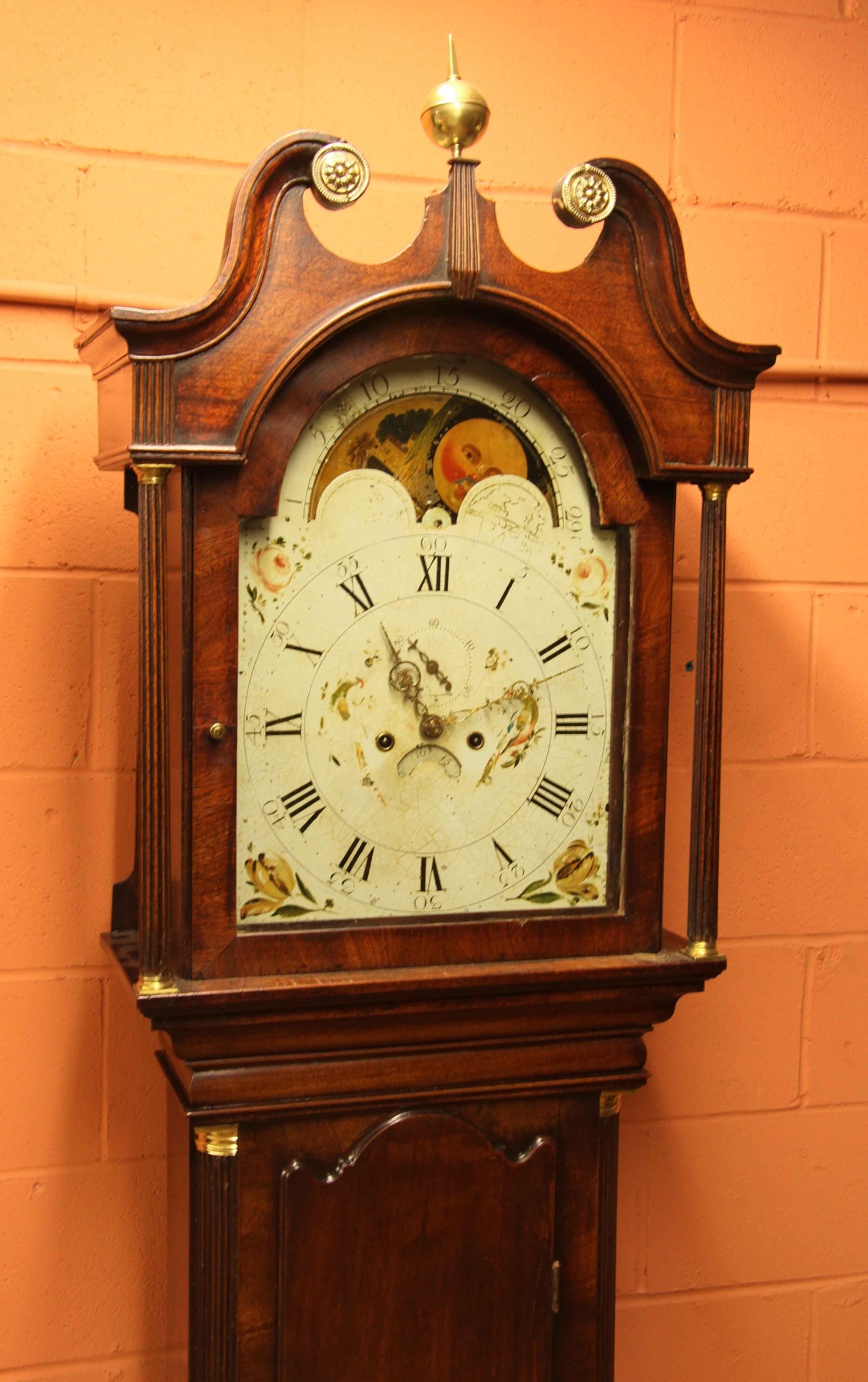 George III Gemaltes Zifferblatt Großvater Uhr (George III.) im Angebot