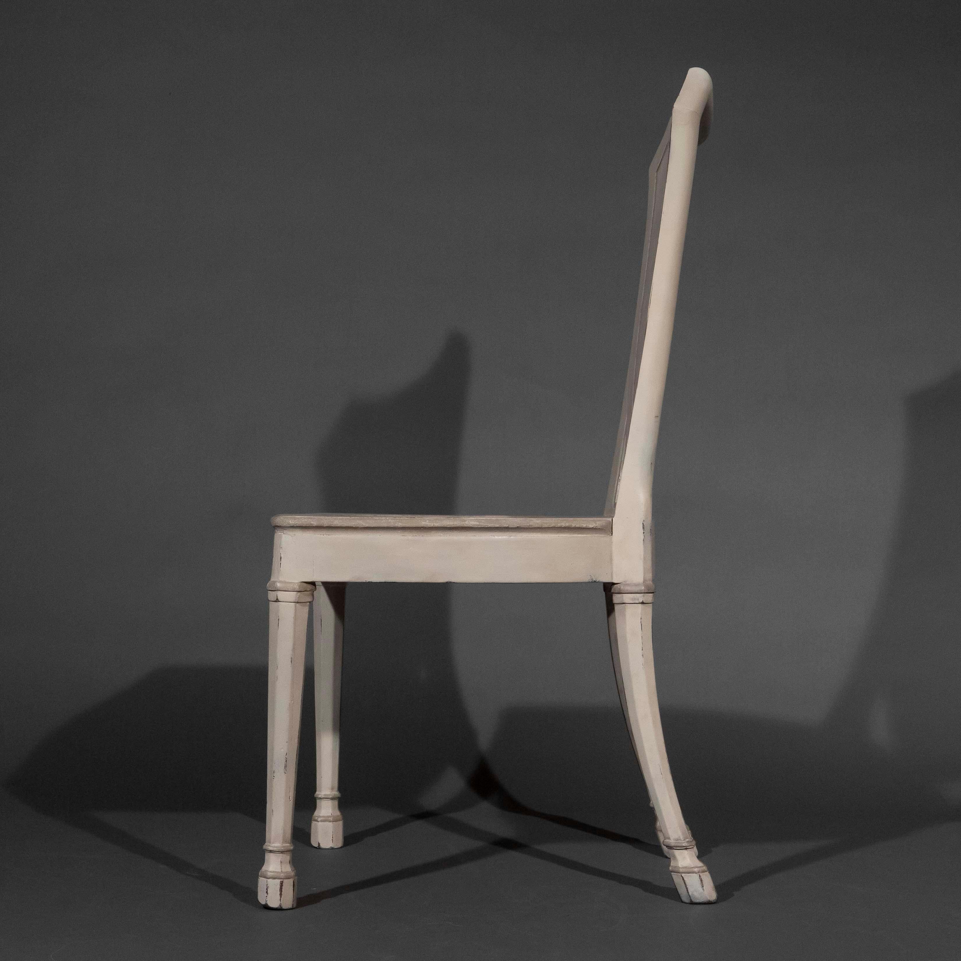 Wood 18th Century Painted Hall Chair For Sale