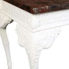 George III Painted Mahogany Console With Rare Marble Top