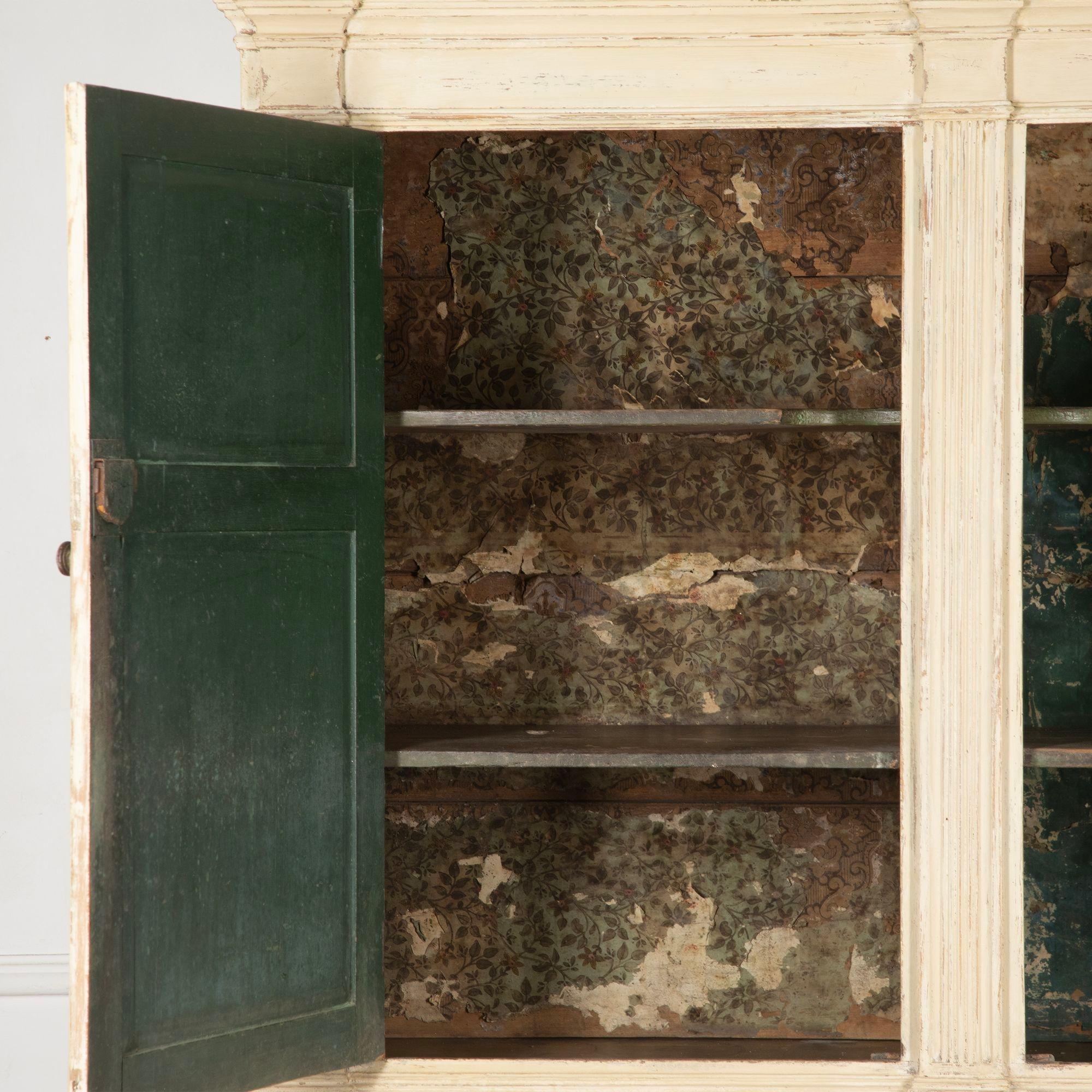 George III Painted Pine Housekeepers Cupboard For Sale 6