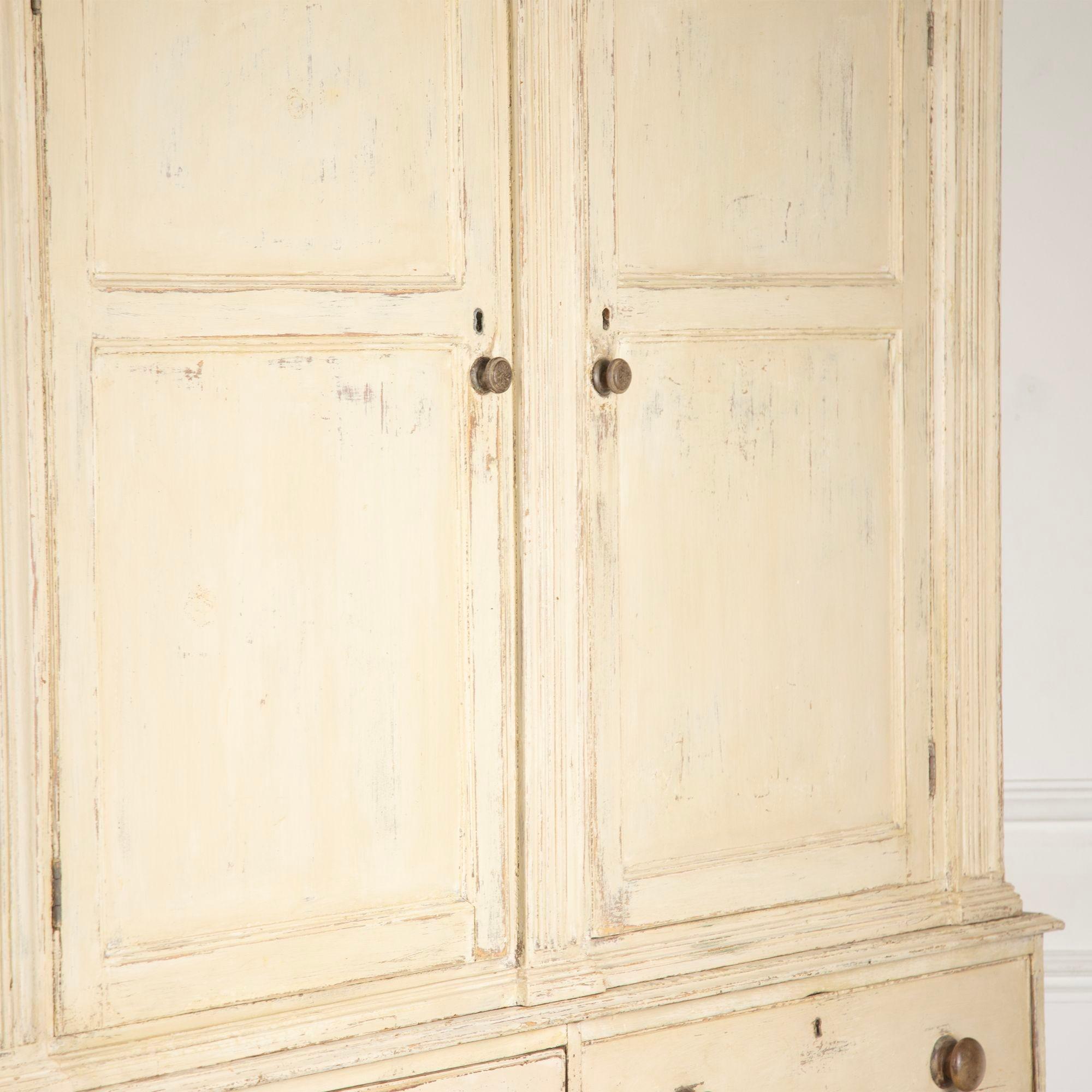 George III Painted Pine Housekeepers Cupboard For Sale 7