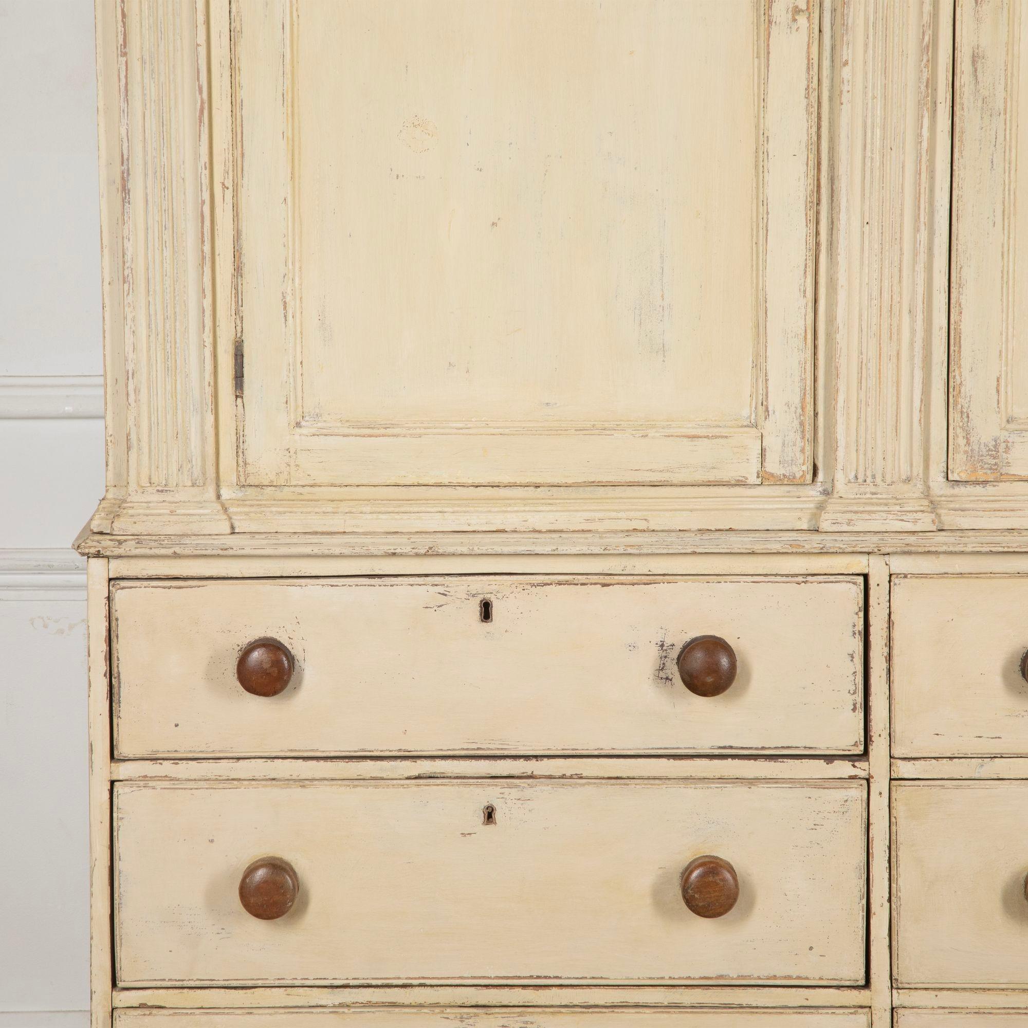 George III Painted Pine Housekeepers Cupboard For Sale 3