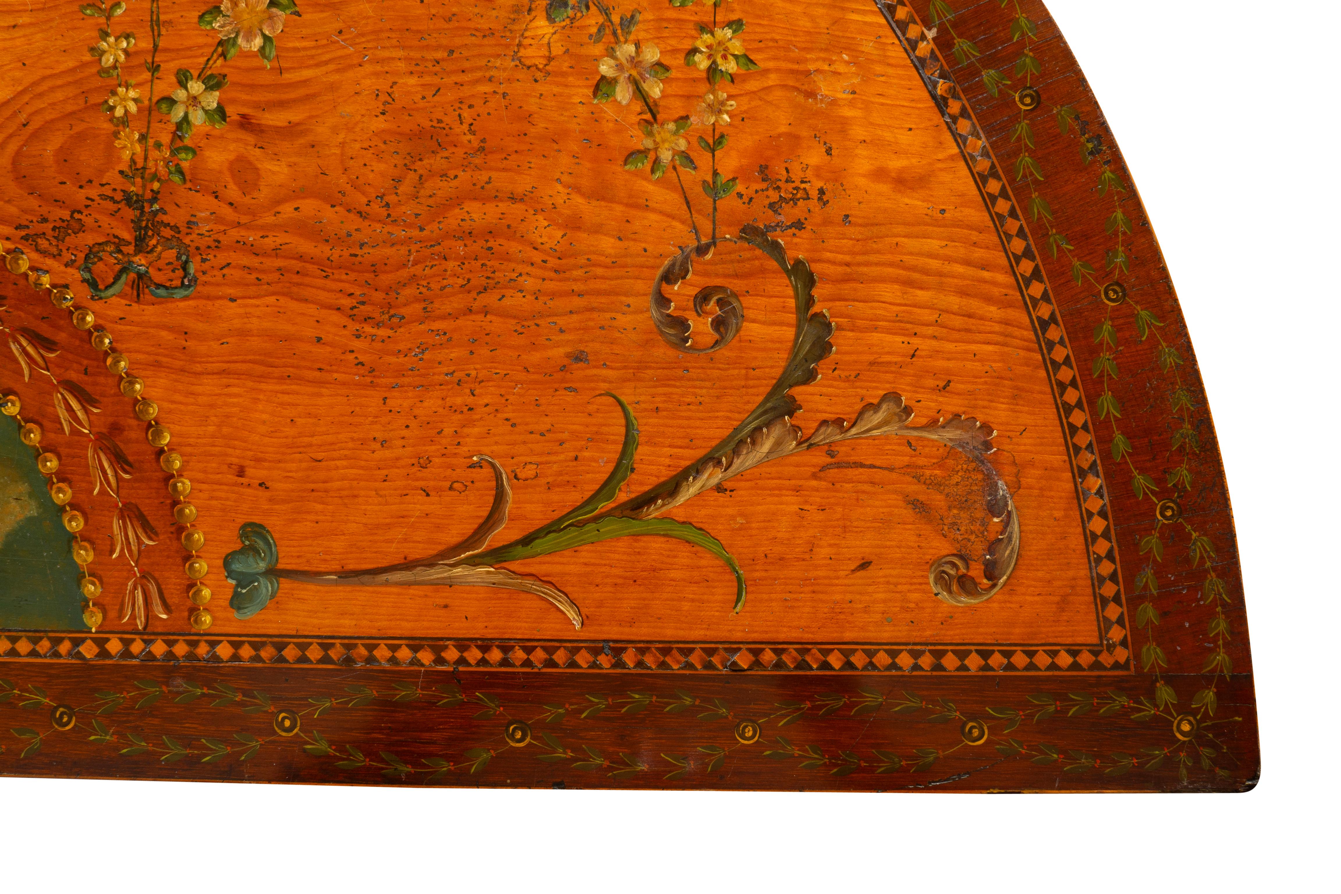 Table à jeux George III en bois satiné peint en vente 6