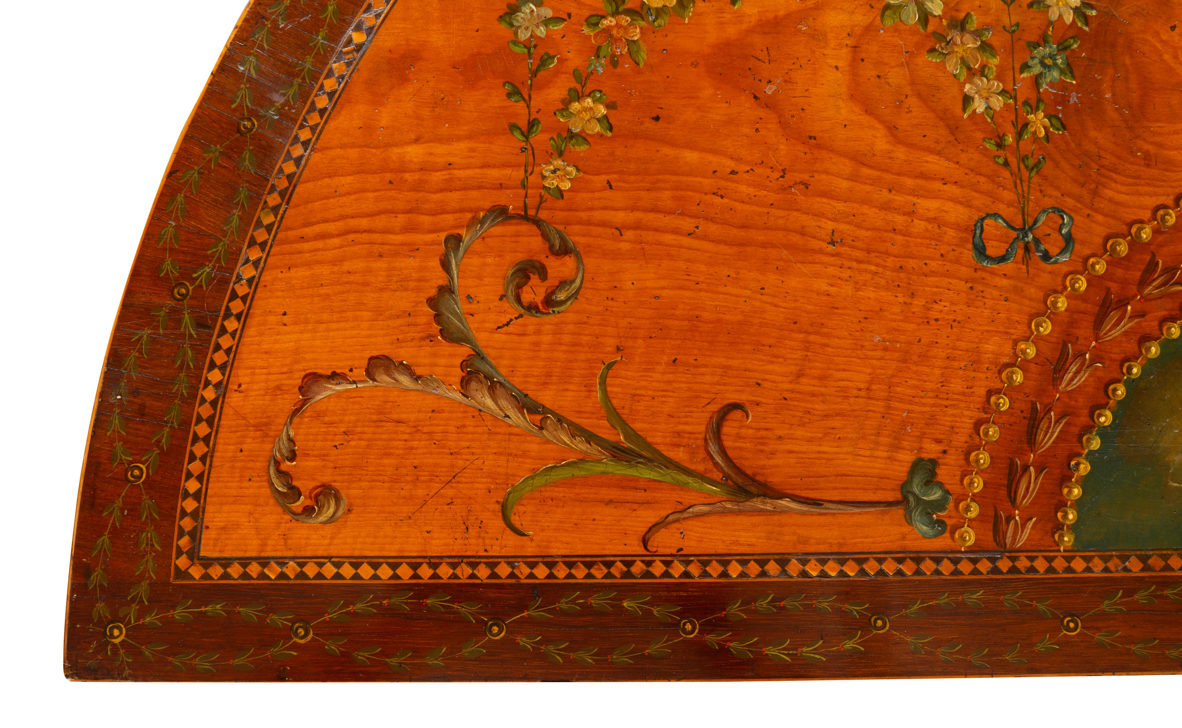 Table à jeux George III en bois satiné peint en vente 7