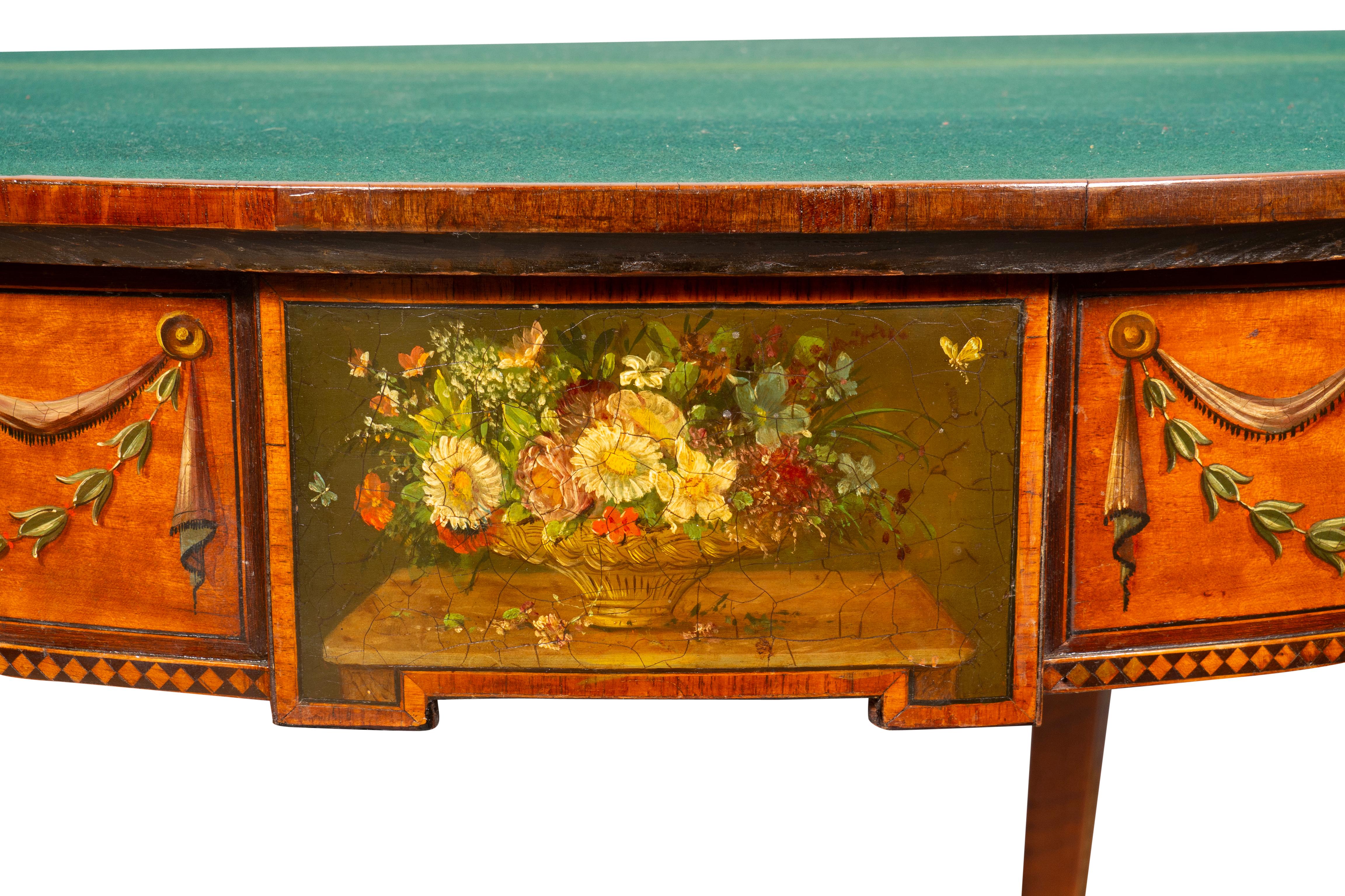 Table à jeux George III en bois satiné peint en vente 10