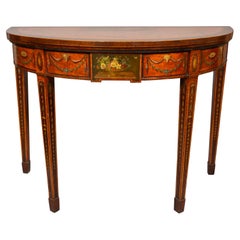 Table à jeux George III en bois satiné peint
