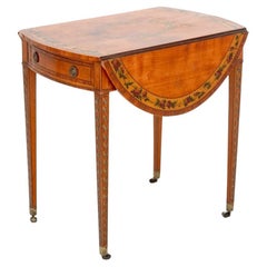 George III Painted Satinwood Pembroke Table