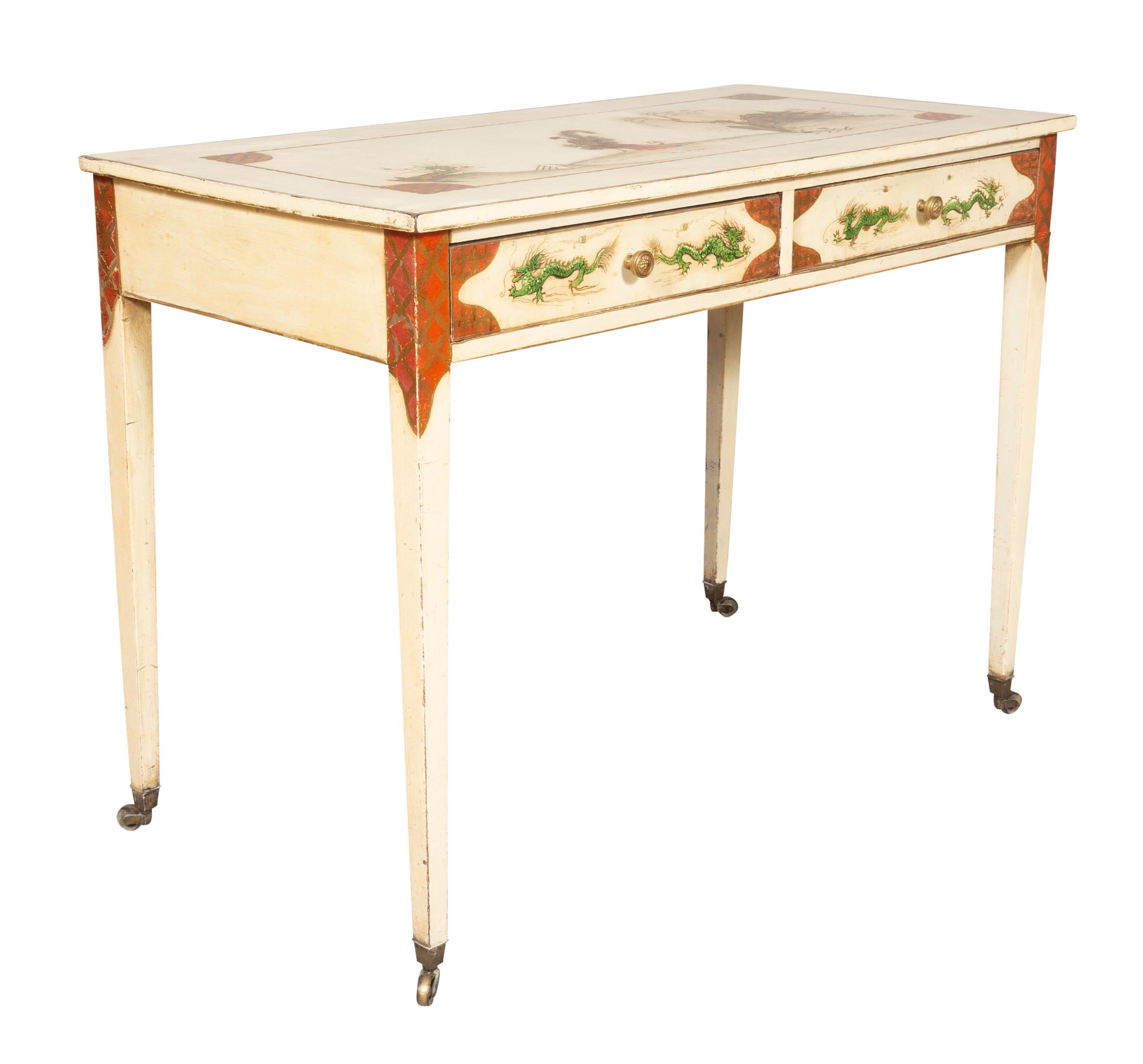 Hand-Painted George III Painted Side Table For Sale