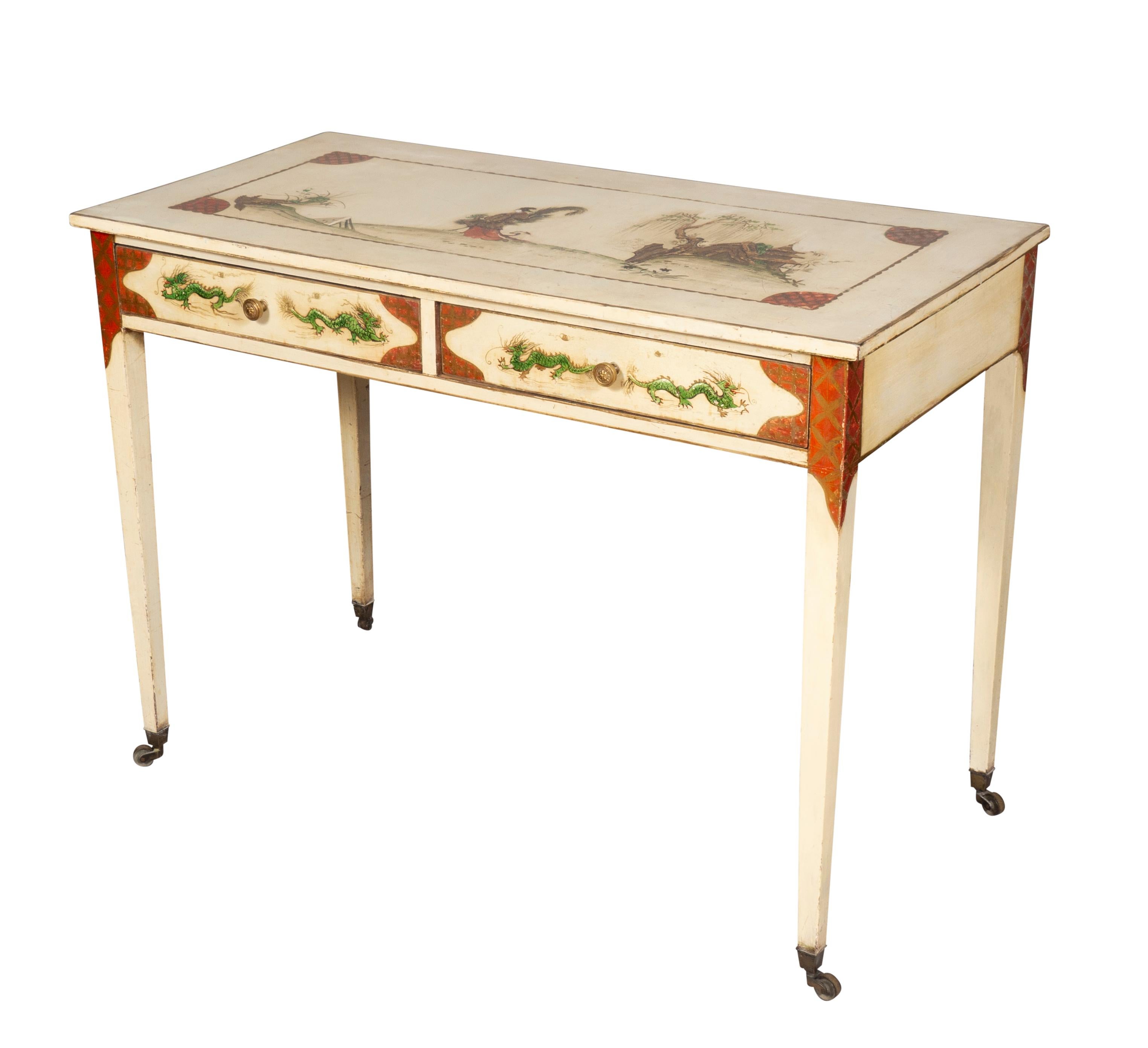 Pine George III Painted Side Table For Sale